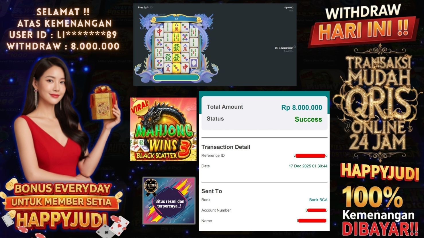HAPPYJUDI JACKPOT SLOT MAHJONG WINS 3 - BLACK SCATTER